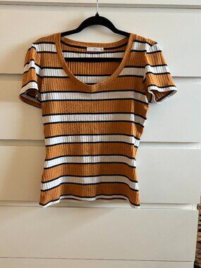 Orange Striped Mango Tee